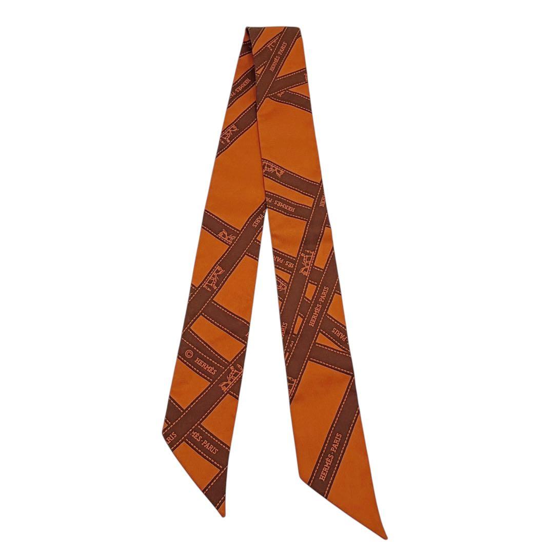 ⭐️美品⭐️ エルメス ツイリー ボルデュック リボン スカーフ オレンジ