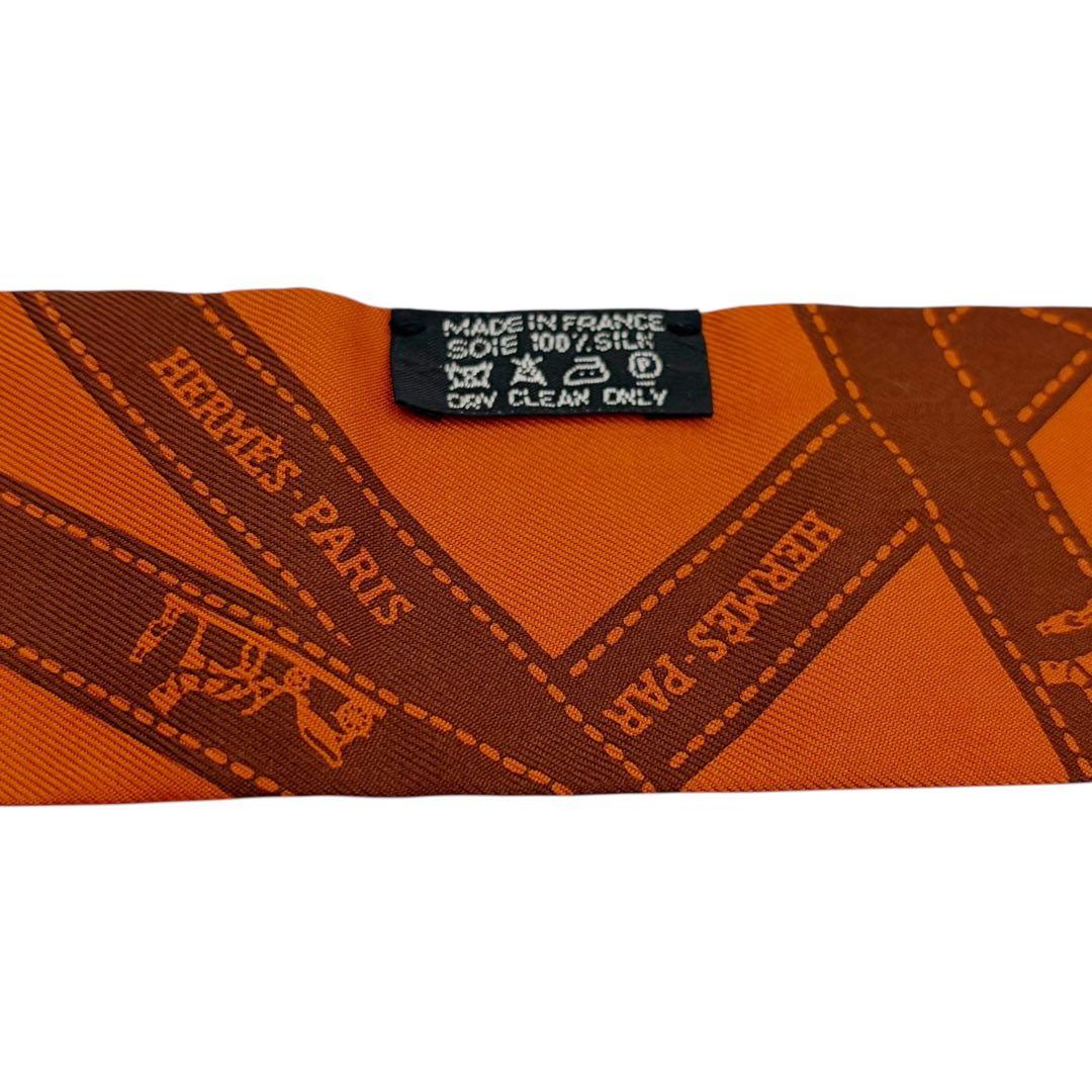 ⭐️美品⭐️ エルメス ツイリー ボルデュック リボン スカーフ オレンジ