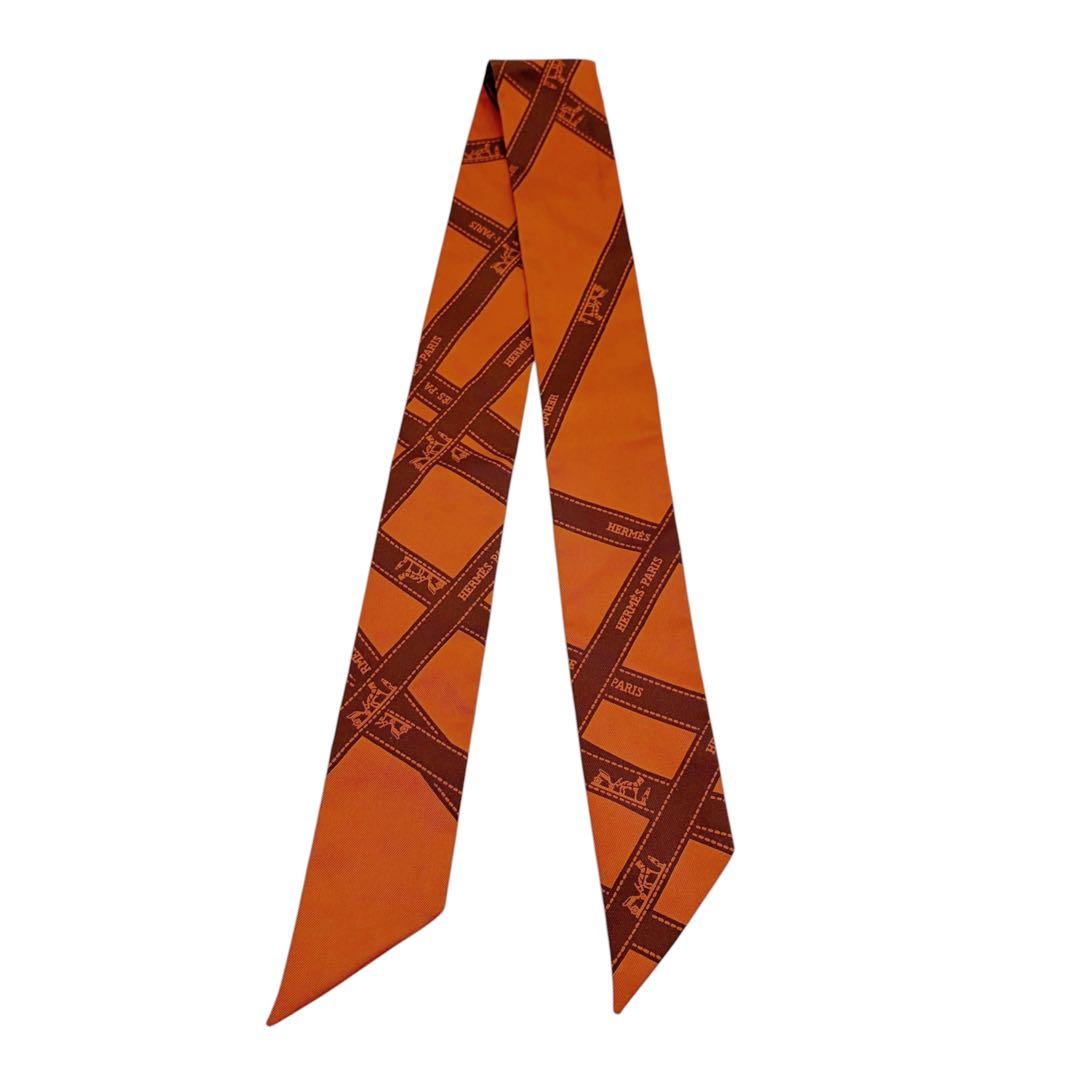 ⭐️美品⭐️ エルメス ツイリー ボルデュック リボン スカーフ オレンジ