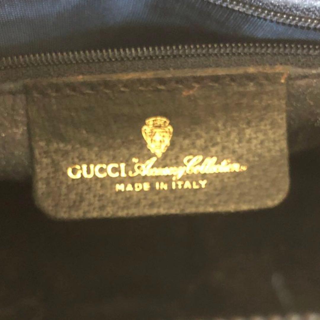 GUCCI シェリーライン GG ネイビー ボストンバッグ レザー