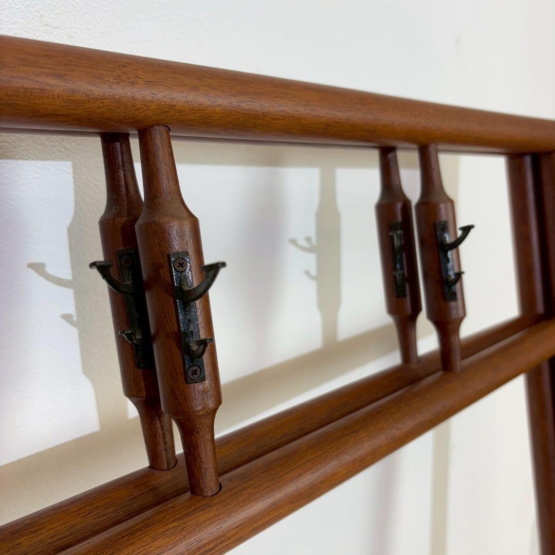 昭和レトロ 折りたたみ衣桁 古民具 欅 衣紋掛け 古道具 鋤彫 着物