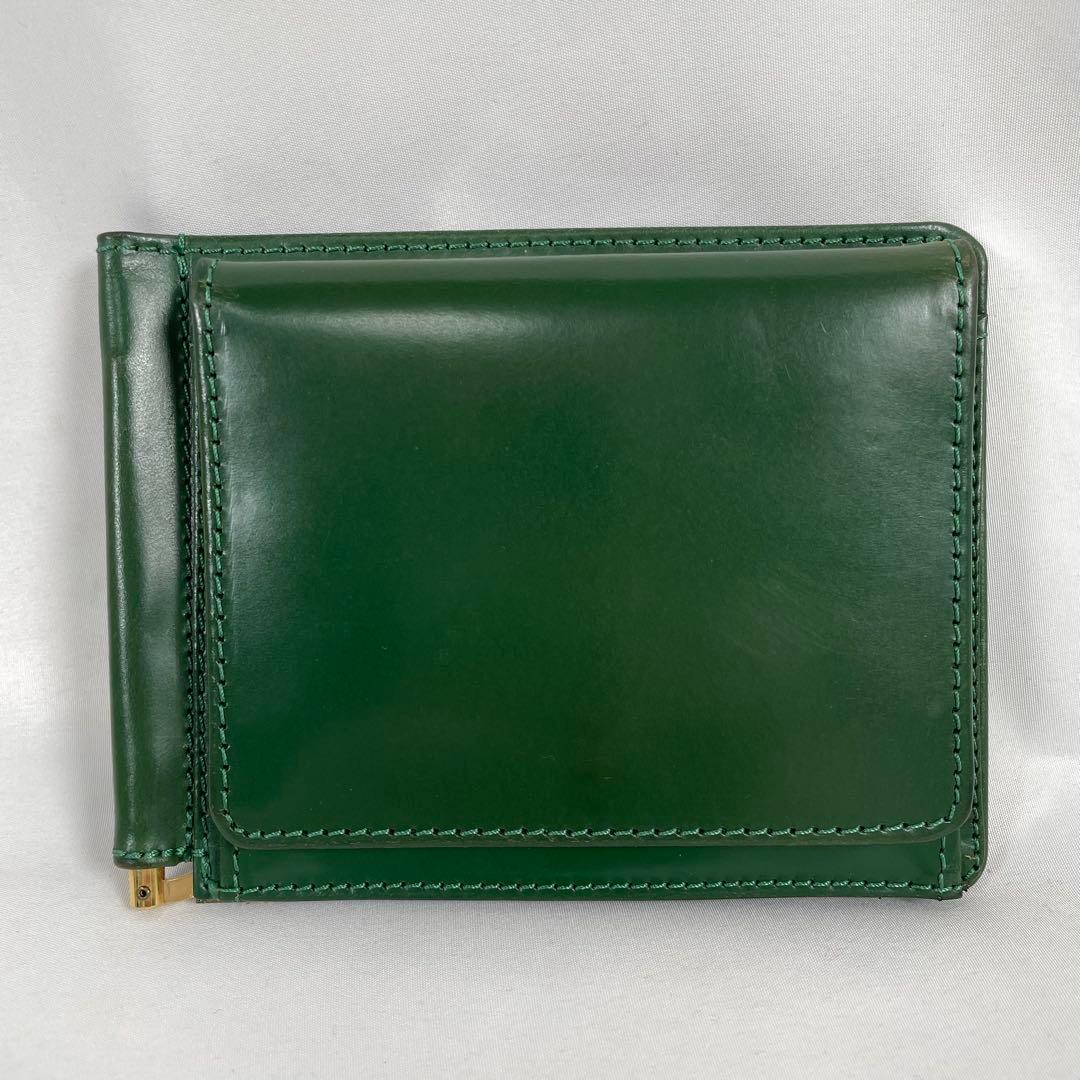 美品 GLEN グレンロイヤル 二つ折り財布 マネークリップ レザー