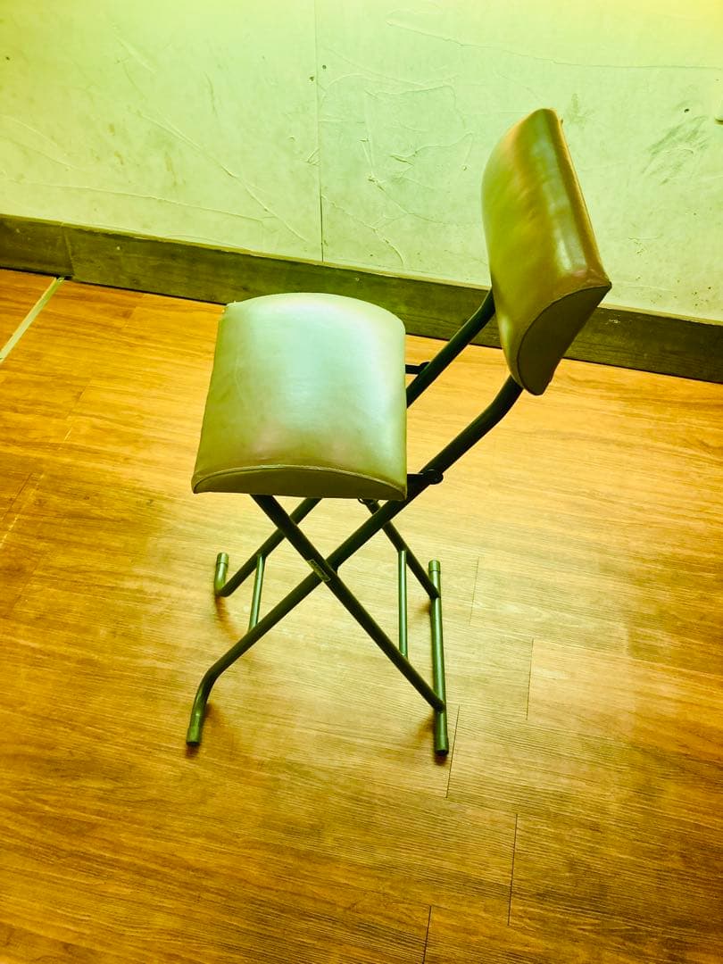 ベージュ　折りたたみ式 X型椅子　ハイチェアー　7脚セット　バラ売り相談可