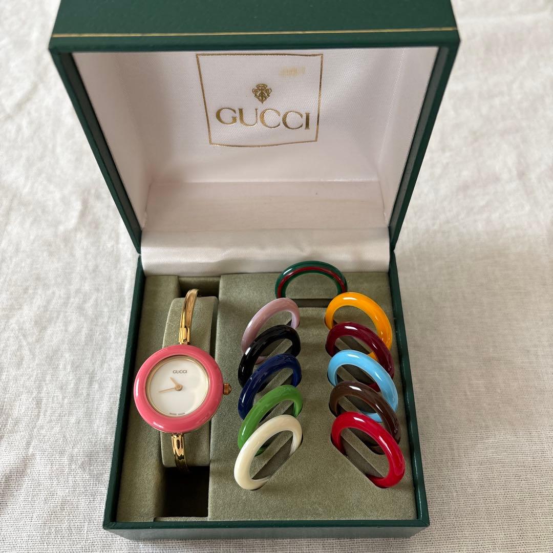 【稼働】GUCCI グッチ　チェンジベゼル　11/12.2 腕時計　新品電池