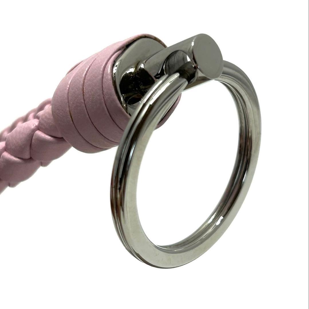 ボッテガ ヴェネタ イントレチャート キーリング キーホルダー ピンク タグ付