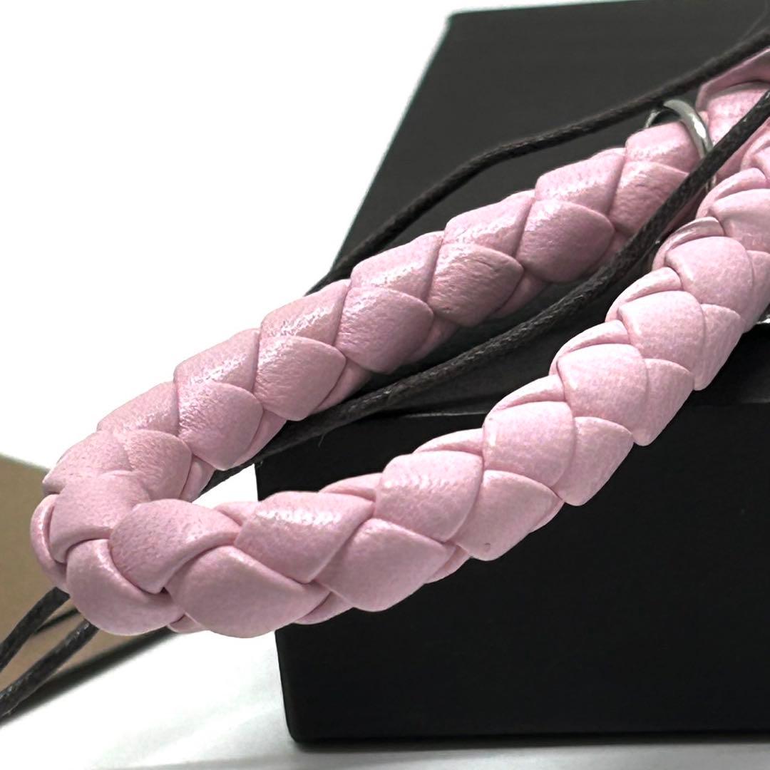 ボッテガ ヴェネタ イントレチャート キーリング キーホルダー ピンク タグ付