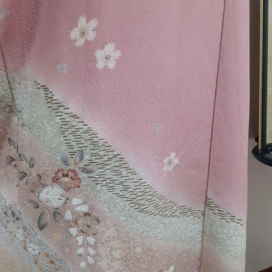 お値下げ……リメイク着物ロングワンピース正絹Ｌボレロ付き