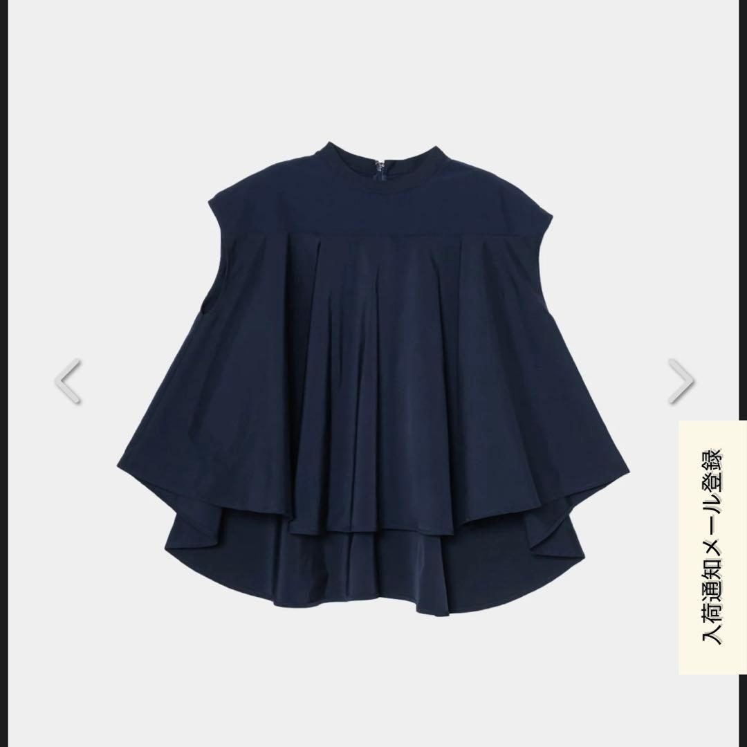 トップス mare Sheer Docking French Sleeve Blouse