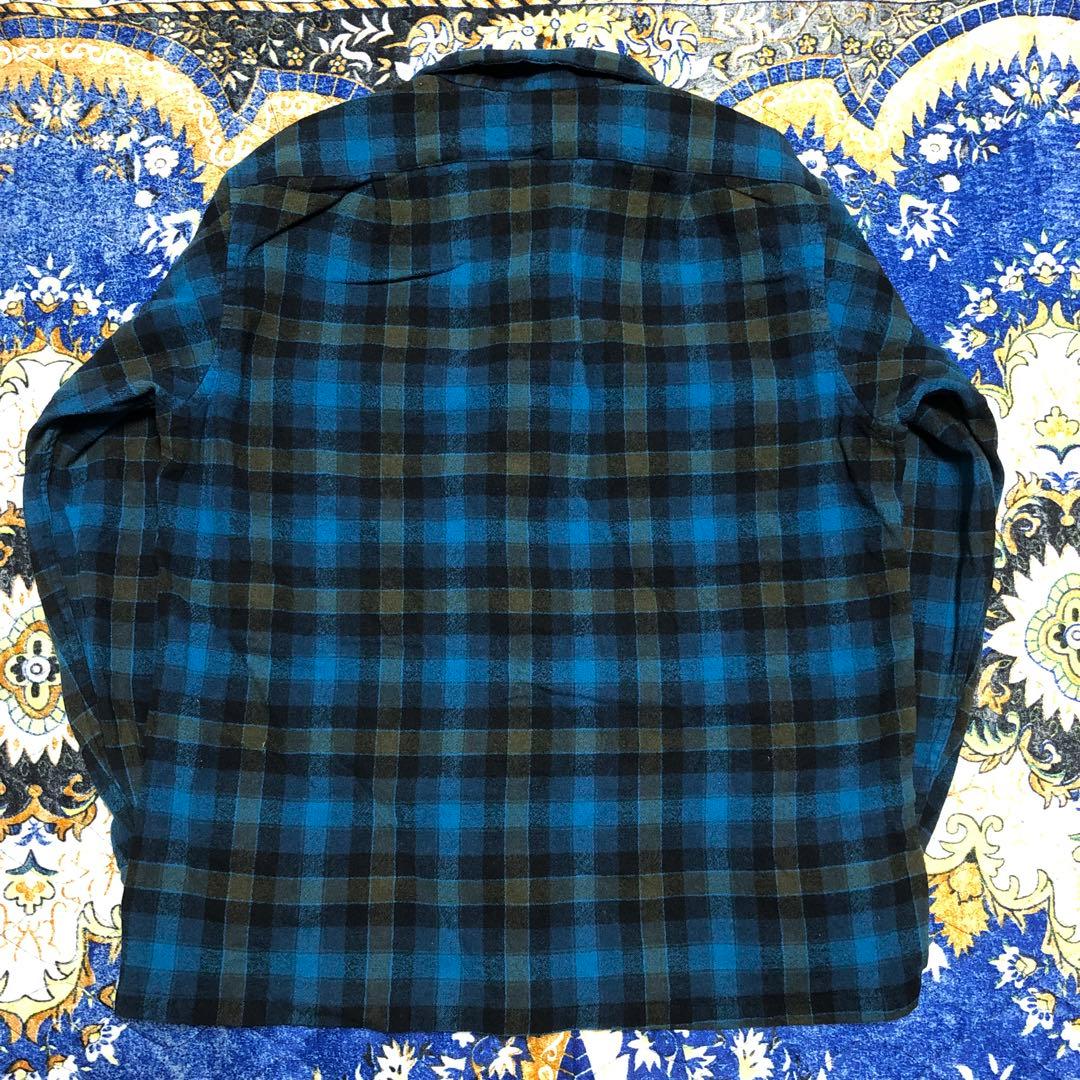 ペンドルトン　ボードシャツ　オンブレ　60s ブルー