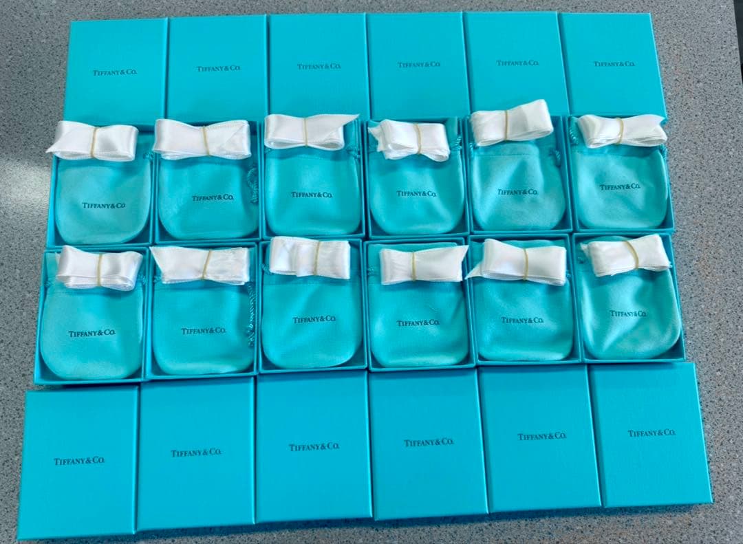 現行品Tiffany空箱　空箱　巾着　リボン　12セット