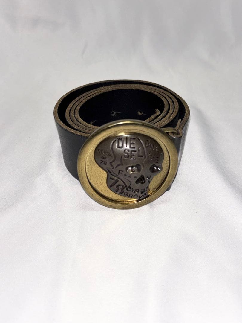 小物 2000s Diesel skull buckle belt