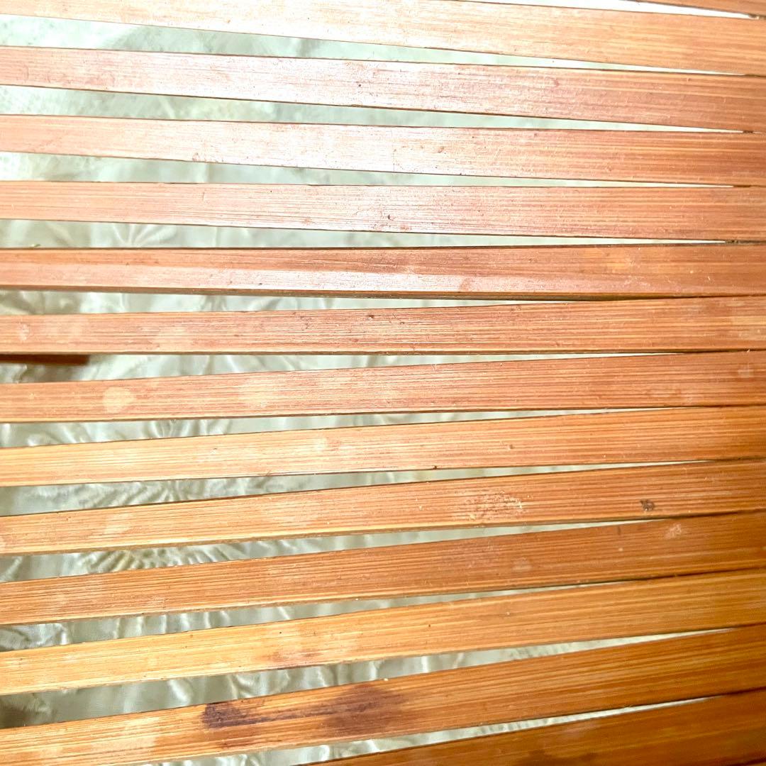 折り畳み式バンブーバスケット　パニエ　竹　北欧ヴィンテージ　デンマークかごカゴ籠