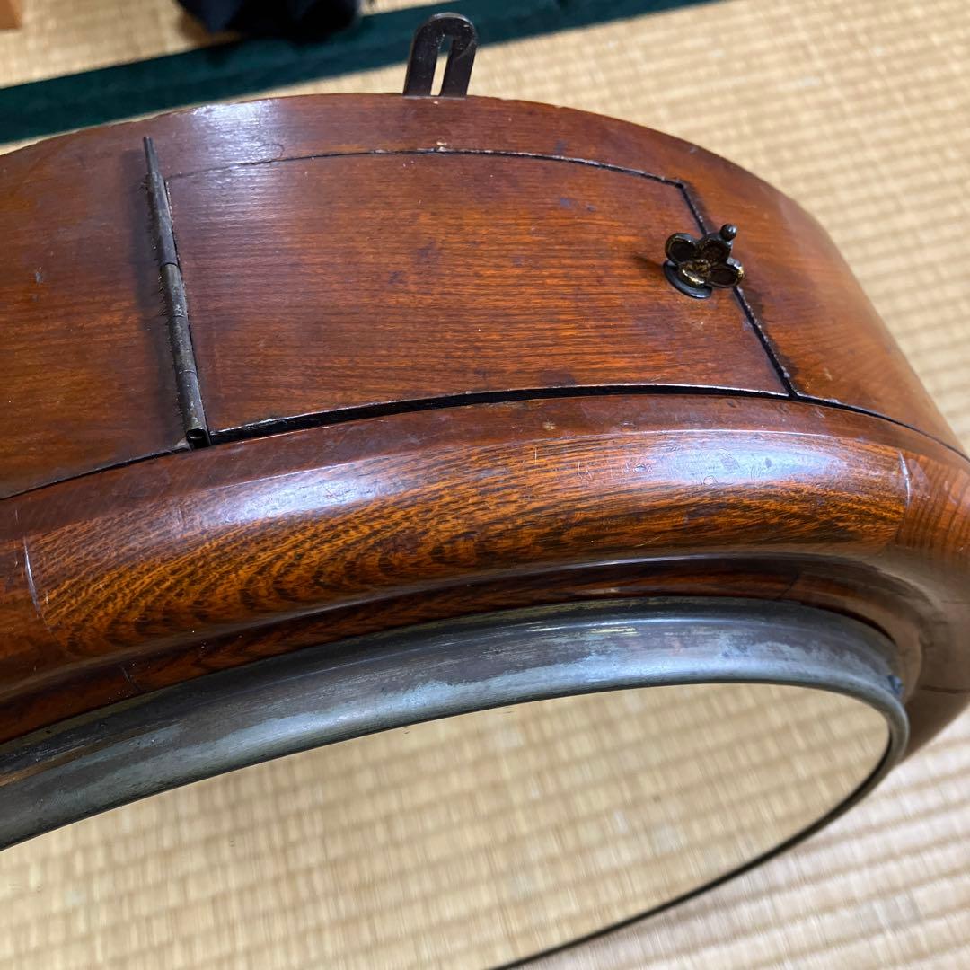 処分価格　アンティーク　小物入れ付きミラー　古時計リメイク