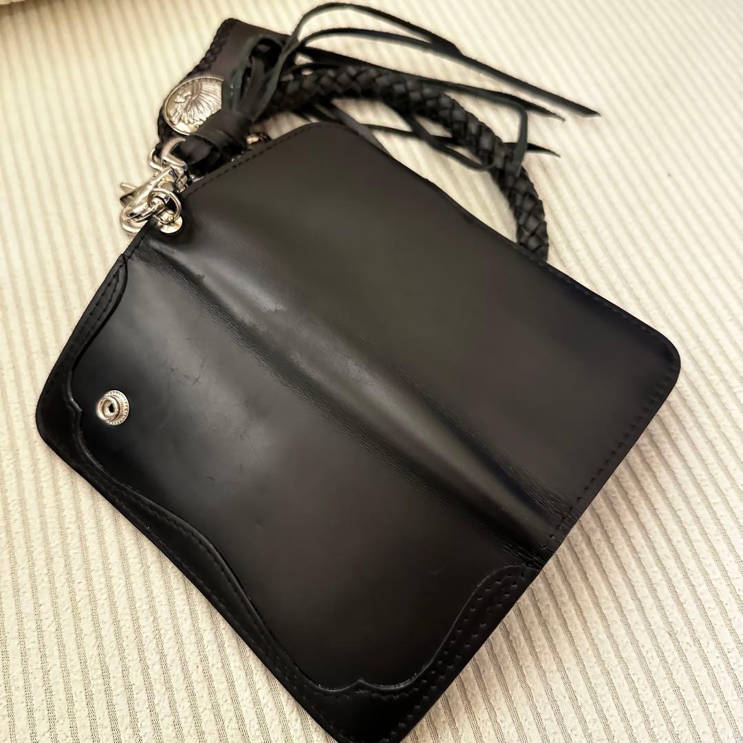 美品⭐︎バイカーズウォレット　本革　ブラック