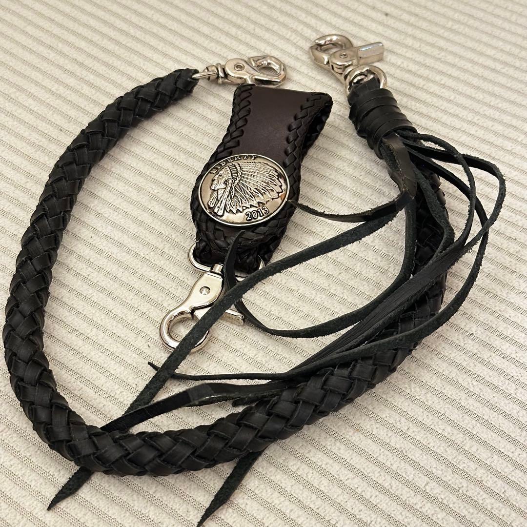 美品⭐︎バイカーズウォレット　本革　ブラック