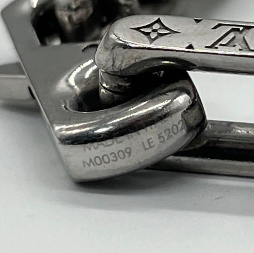 LOUIS VUITTON ブレスレットモノグラムシルバーM00309 Lサイズ