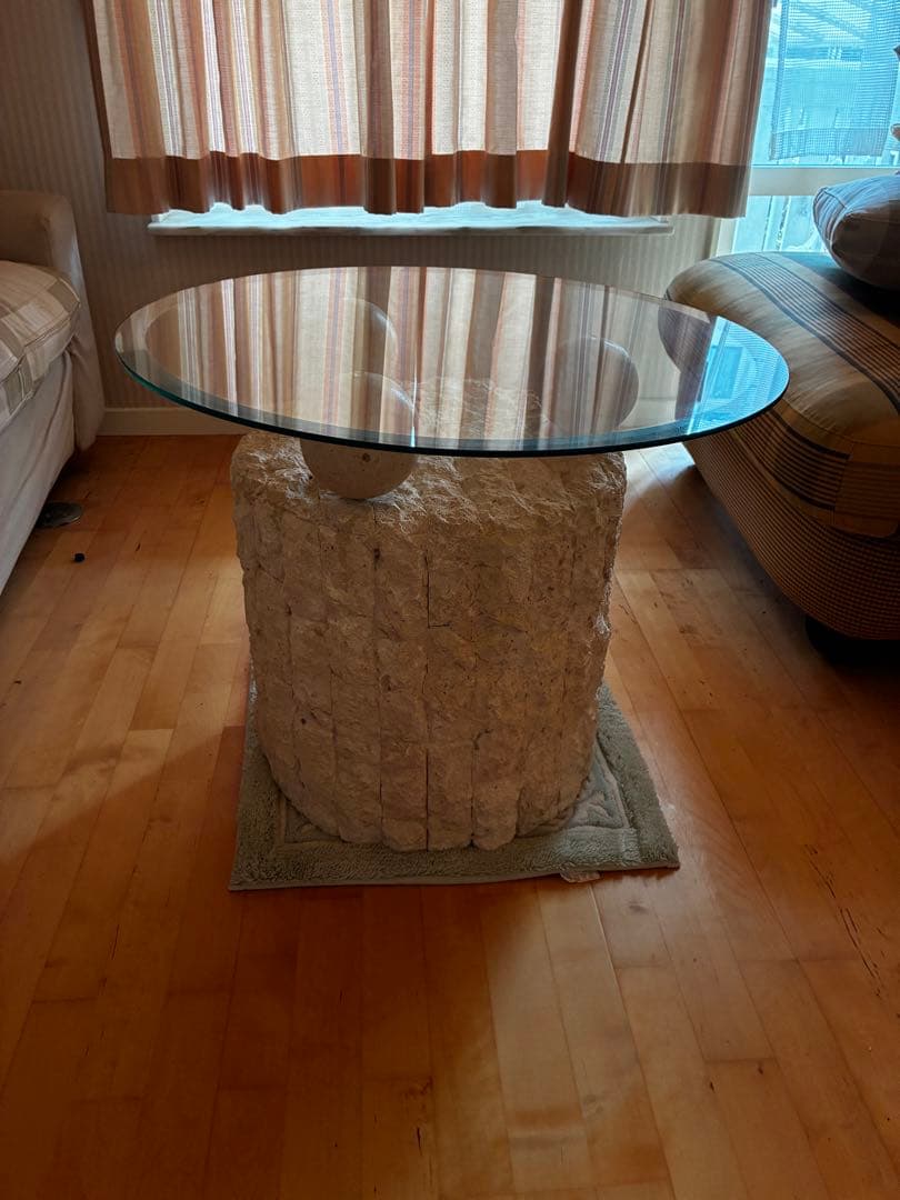 モダンガラスコンクリートセンターテーブル