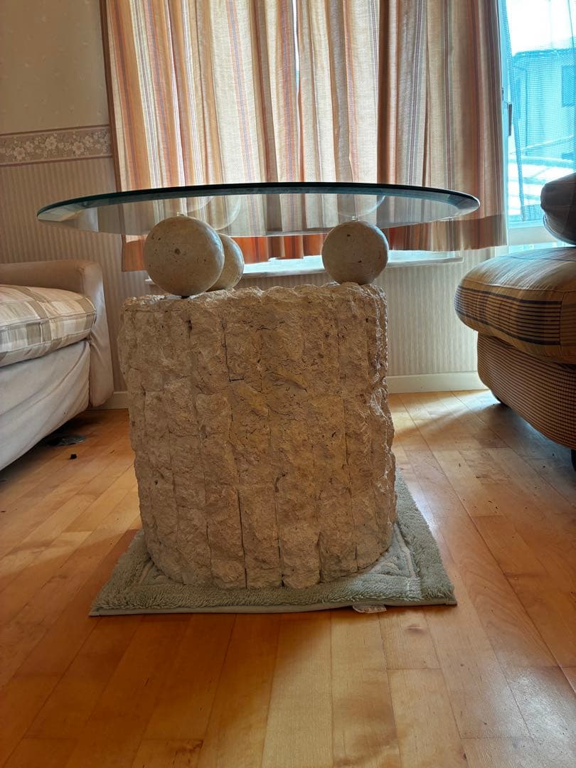 モダンガラスコンクリートセンターテーブル