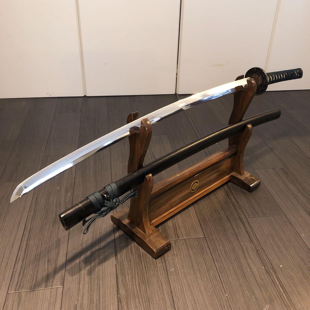 本格模造刀　太刀　居合刀　本研波刃　緑拵え　 刃長