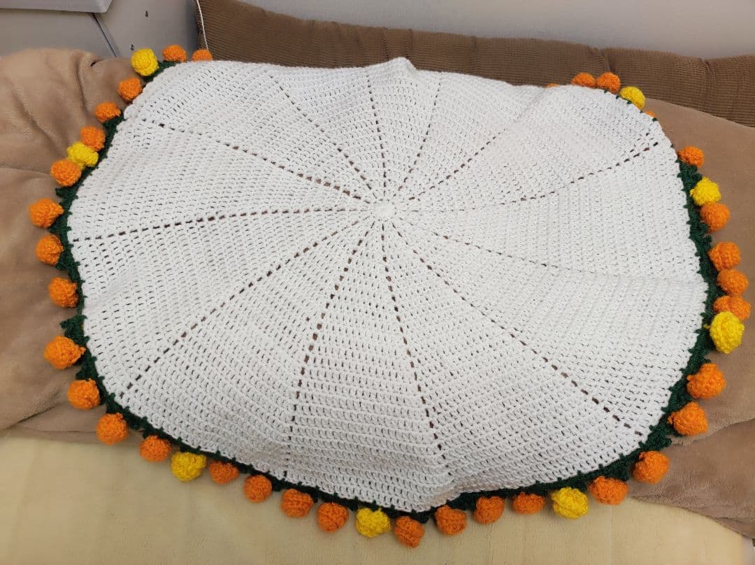 手編みの花束ブーケブランケット ホワイト