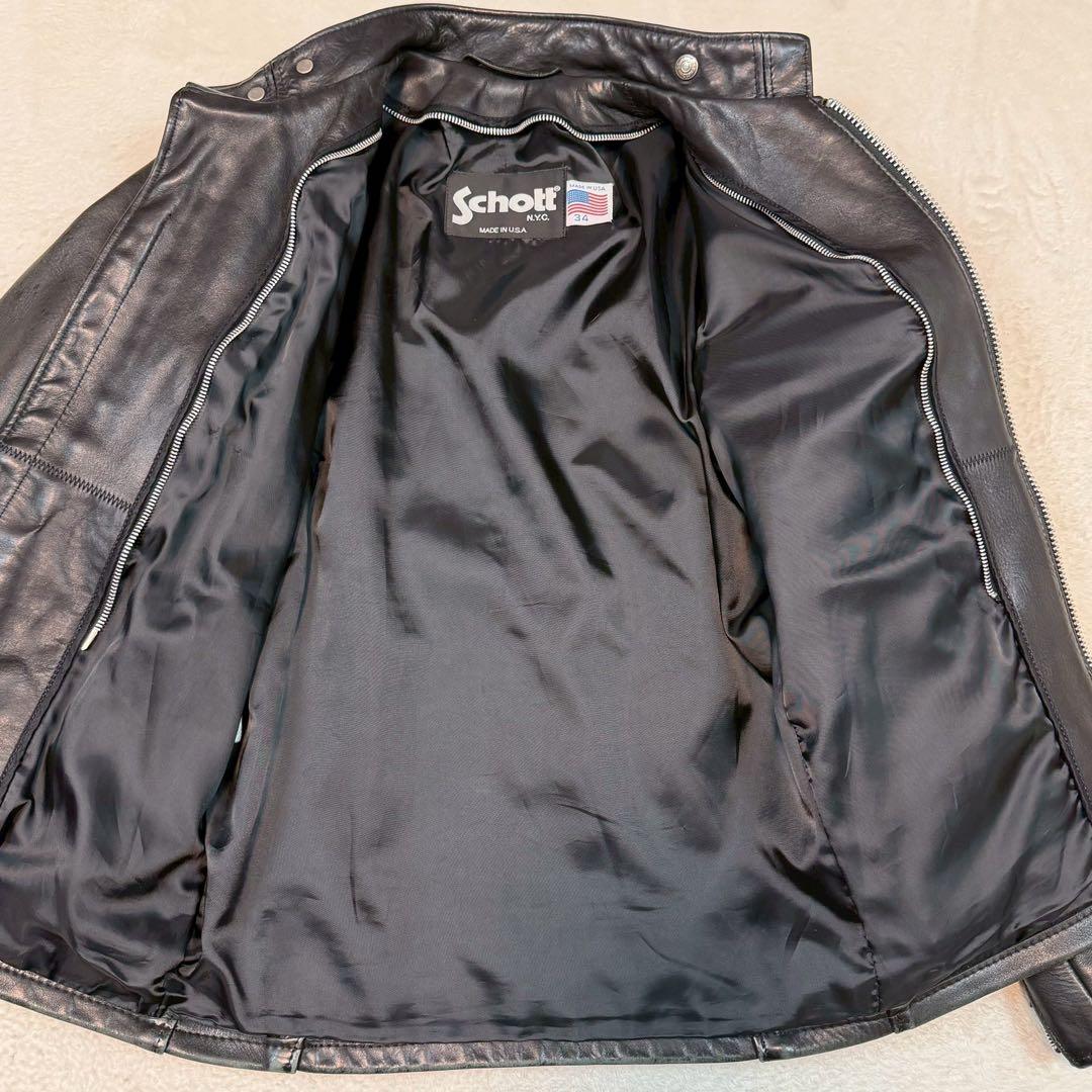 SCHOTT 641 ライダースジャケット 2way ライナー ブラック USA