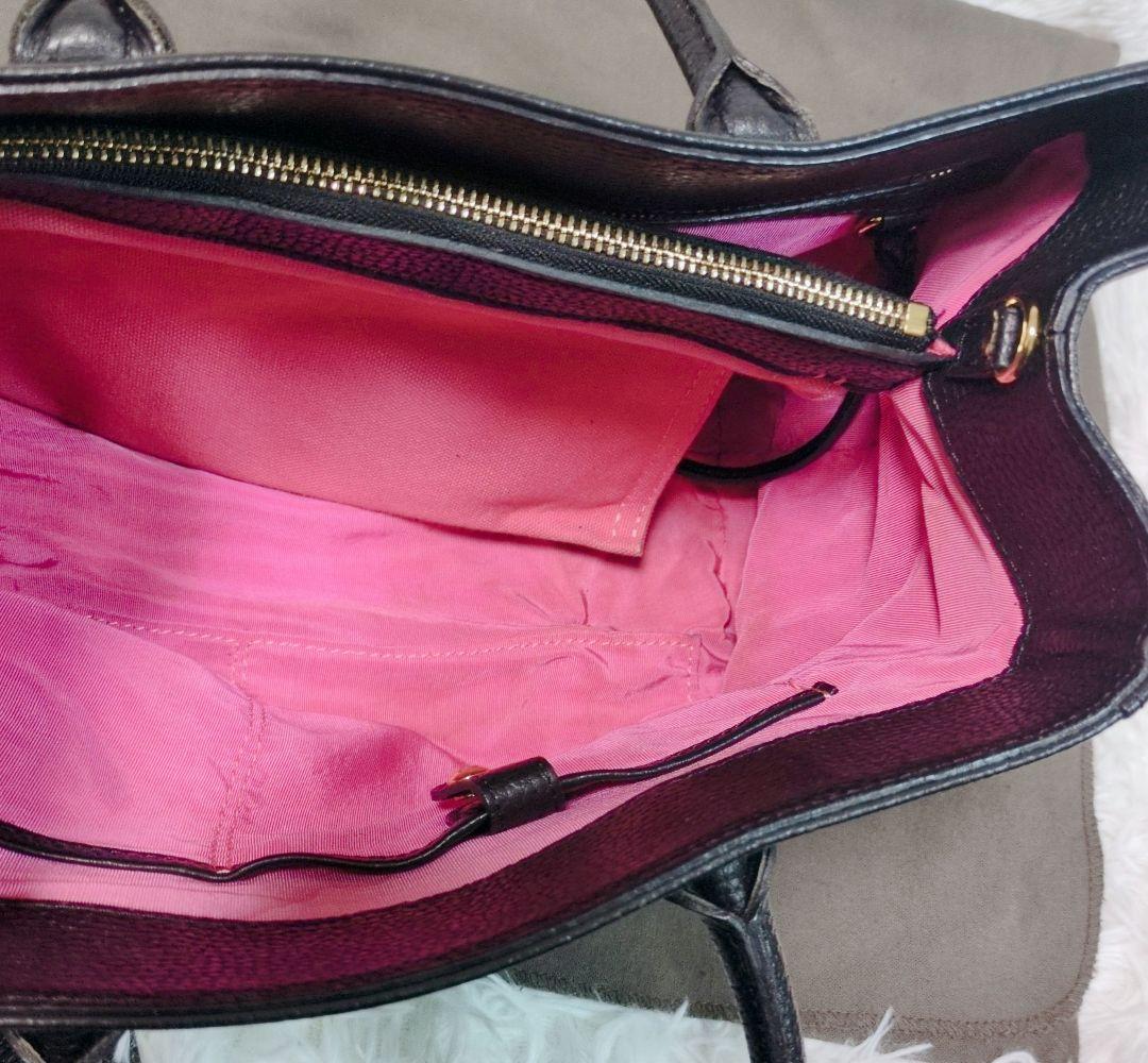 A.D.M.J. トートバッグ シボ革 レザー ゴールド金具 A4収納 ビジネス