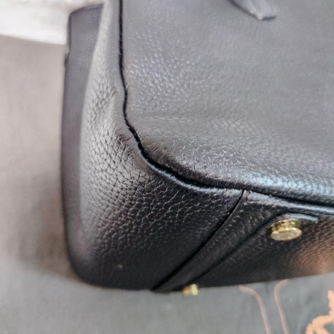 A.D.M.J. トートバッグ シボ革 レザー ゴールド金具 A4収納 ビジネス