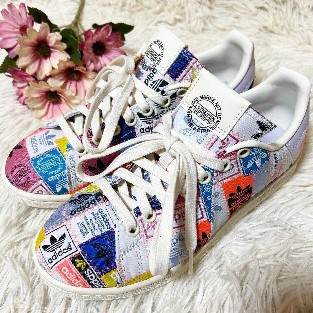 【極美品】アディダス オリジナルス スタン スミス スニーカー 総柄 24cm