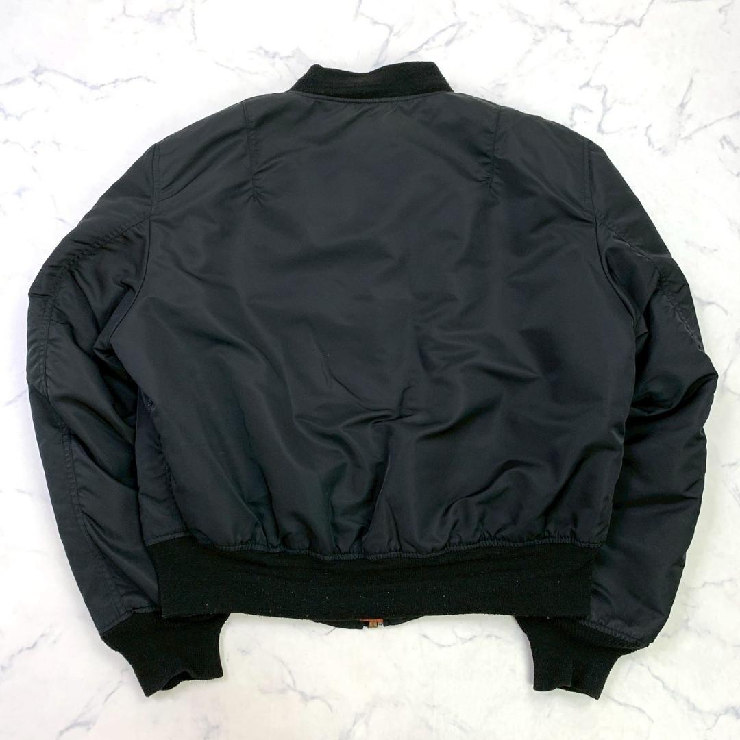 希少カラー★90s USA製 ALPHA MA-1 ブラック L　D249