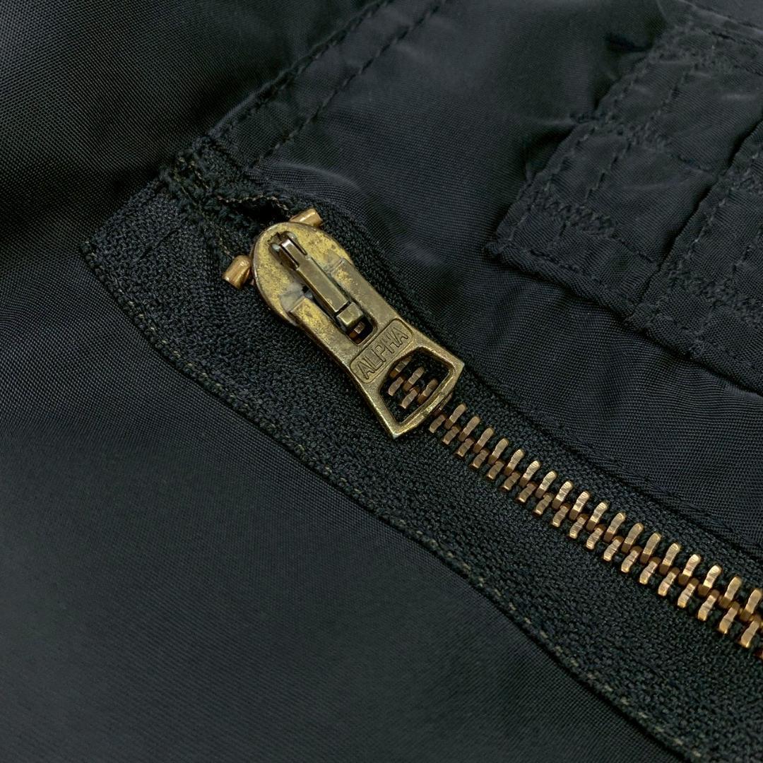 希少カラー★90s USA製 ALPHA MA-1 ブラック L　D249