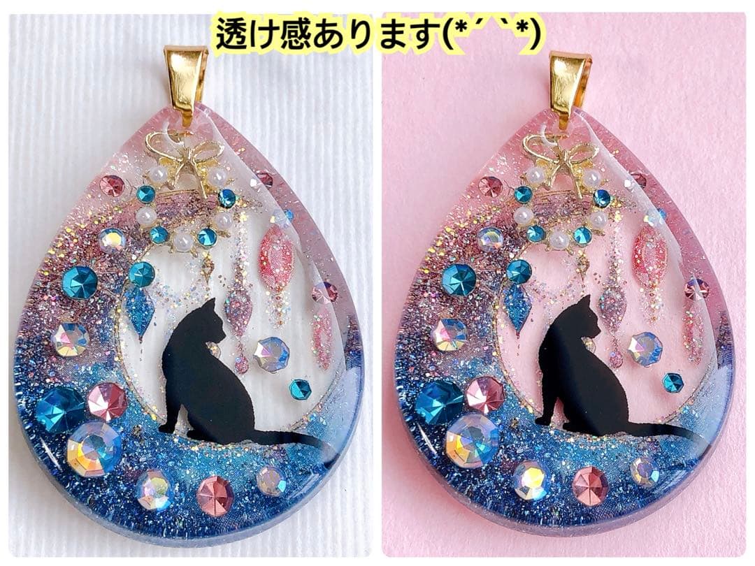 同梱値引100円❤️No.2392 レジン ペンダントトップ 猫 ネコ ねこ ♡