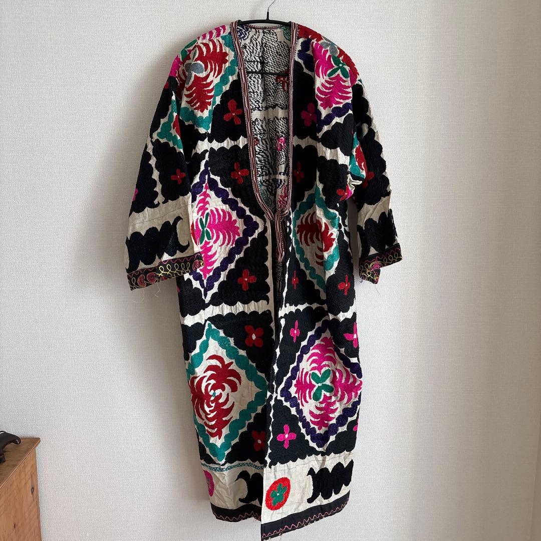 スザニ刺繍　ロングガウン　ロングコート　ヴィンテージ　vintage