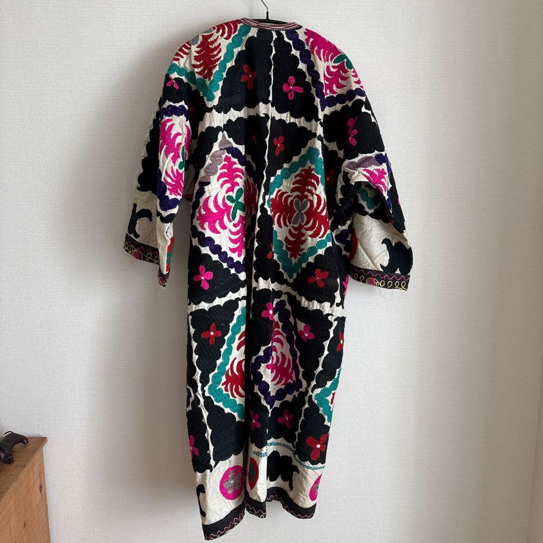 スザニ刺繍　ロングガウン　ロングコート　ヴィンテージ　vintage