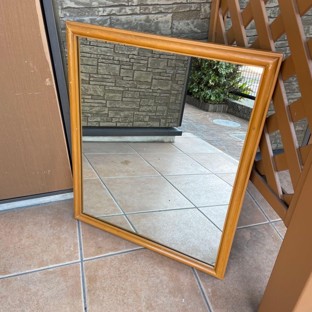 デンマーク製　1960's　ヴィンテージ　北欧　モダン　チーク　無垢 ミラー　B