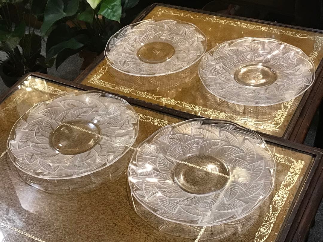 稀少楽しいラリックLaliqueオルモーORMEAUXクリスタルデザートプレート