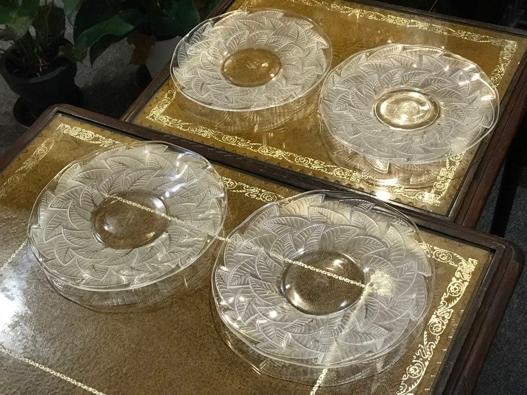 稀少楽しいラリックLaliqueオルモーORMEAUXクリスタルデザートプレート