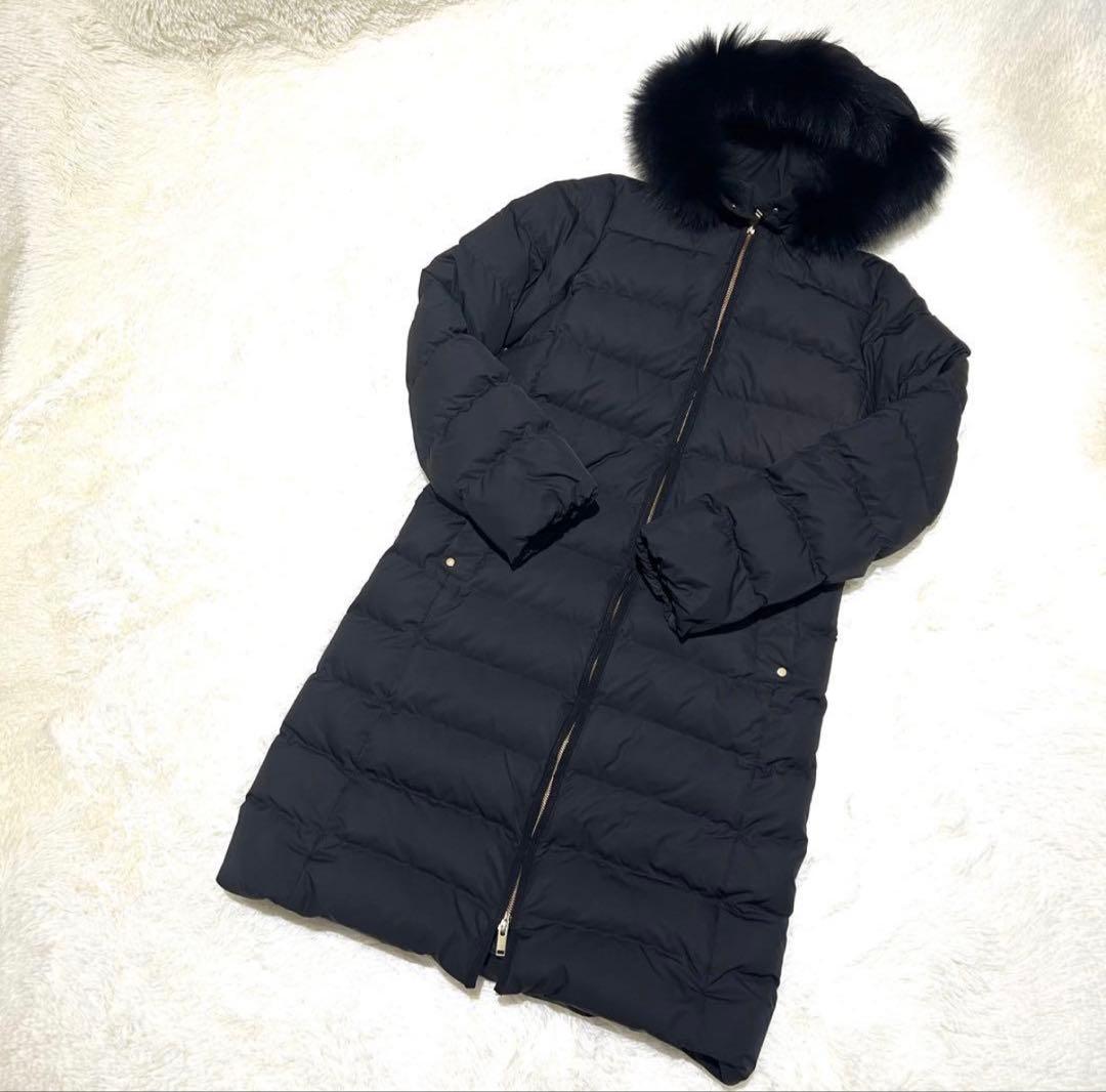 極美品✨ユナイテッドアローズ ダウンコート フォックスファー Aライン 黒