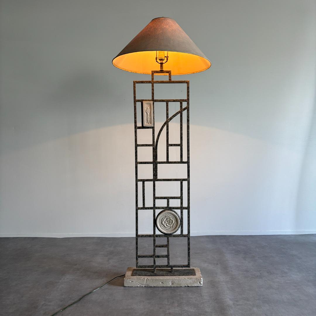 ヴィンテージ　幾何学フレーム　アート照明