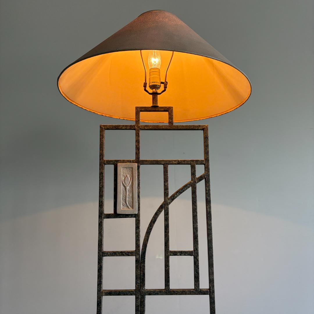 ヴィンテージ　幾何学フレーム　アート照明