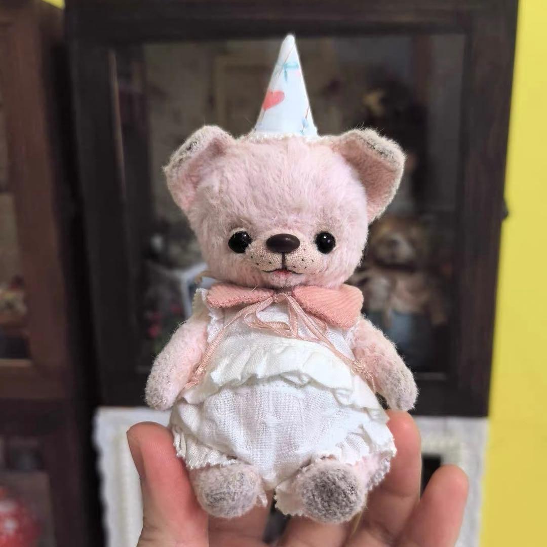 ピンクちゃん アーティストベア 海外作家様 ハンドメイド ロシア テディベア