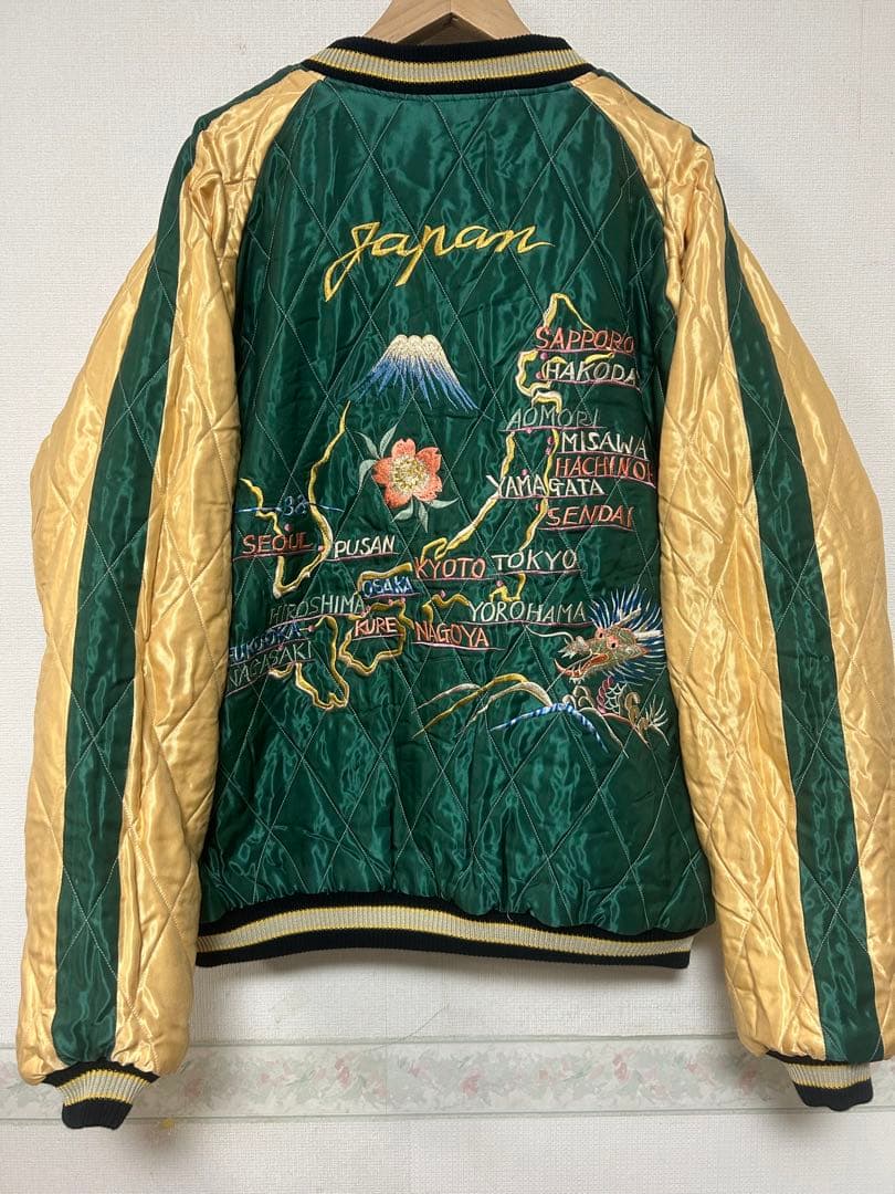 新品未使用　テーラー東洋　別珍　スカジャン　ブラックイーグル×ジャパンマップ