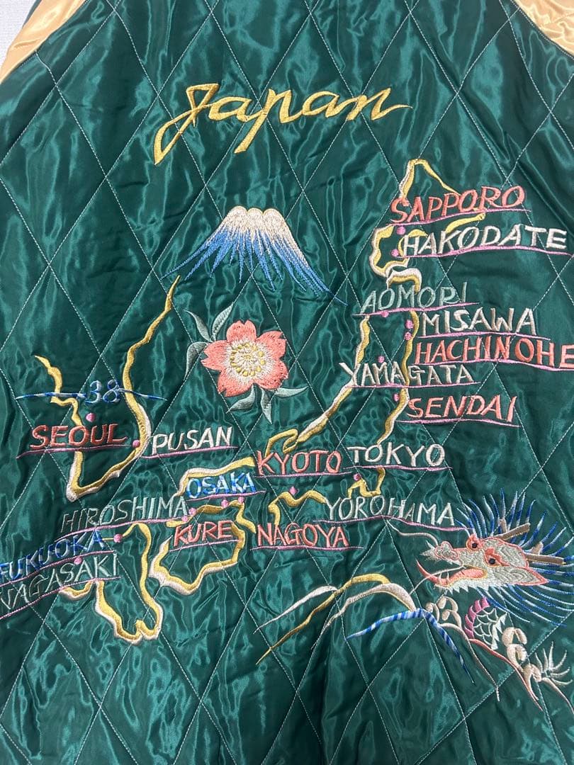 新品未使用　テーラー東洋　別珍　スカジャン　ブラックイーグル×ジャパンマップ