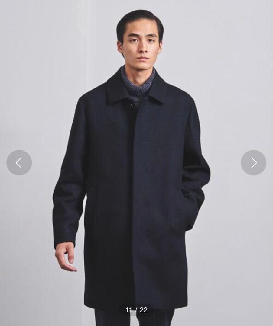 United Arrows メルトン ネイビー ステンカラーコート