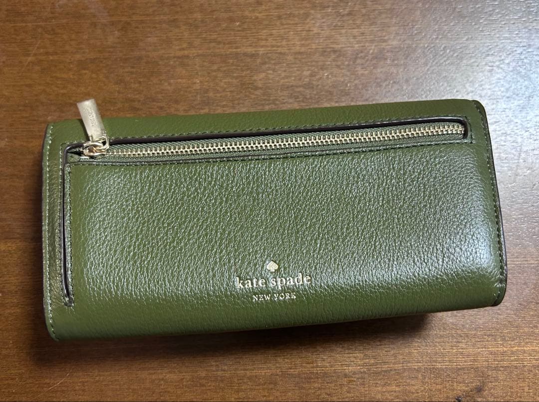 katespade ケイトスペード 長財布ペブルレザー ウォレット　グリーン