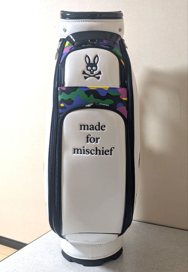 新品 サイコバニー Psycho Bunny キャディバック エナメル カモフラ