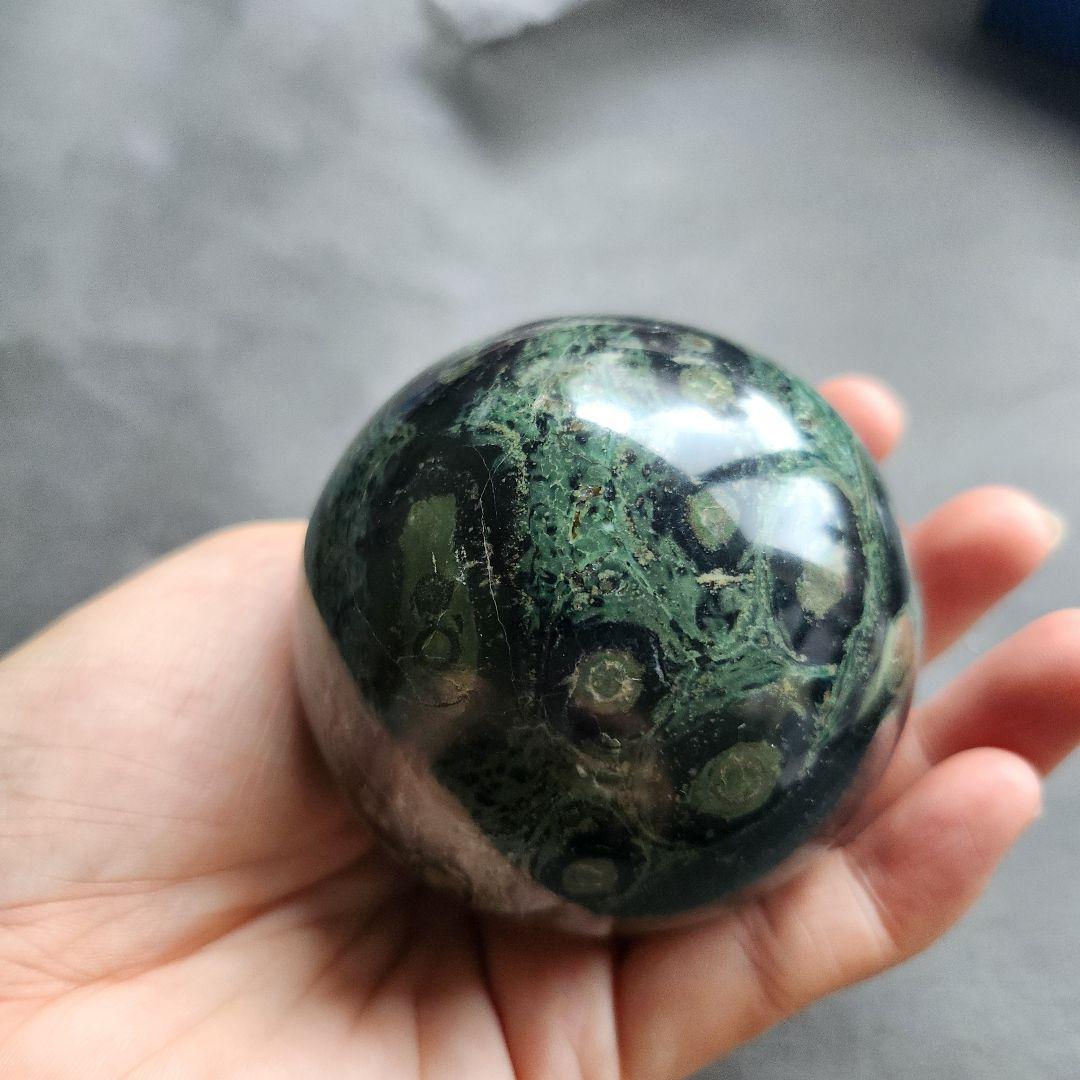 【一点物】大きめ マラカイト 孔雀石　スフィア 丸玉 ✩.*˚天然石×インテリア