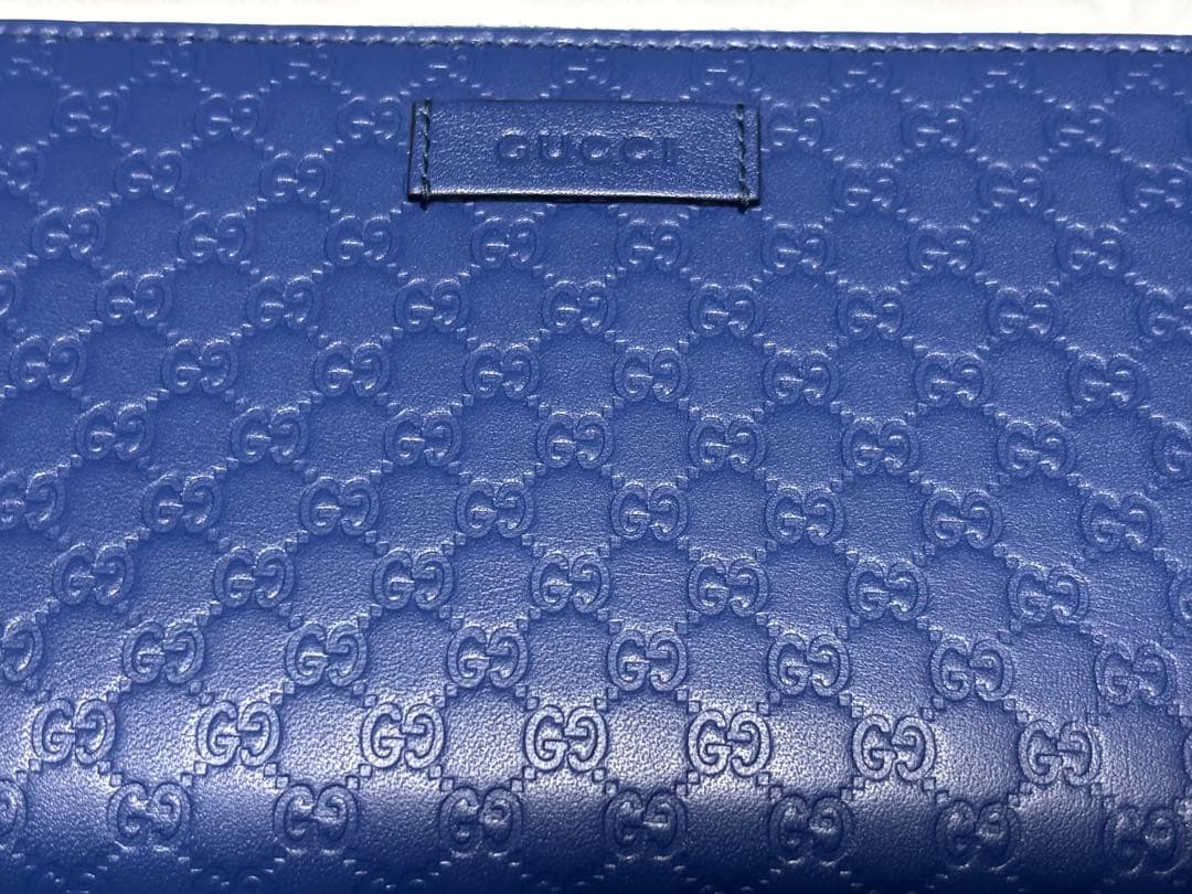 値下げしました‼️GUCCI ブルーレザー 長財布 GGパターン