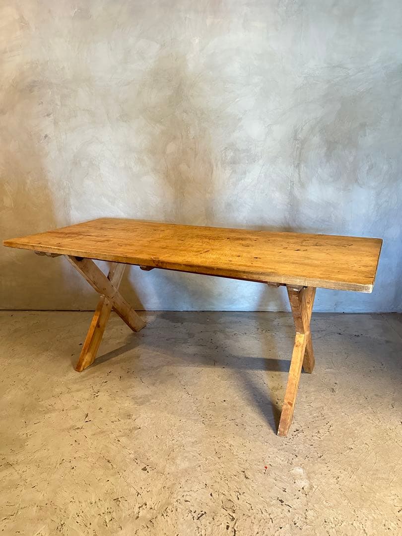 【東京都23区配送無料】ビンテージ　テーブル　作業台　什器　陳列棚　プリミティブ