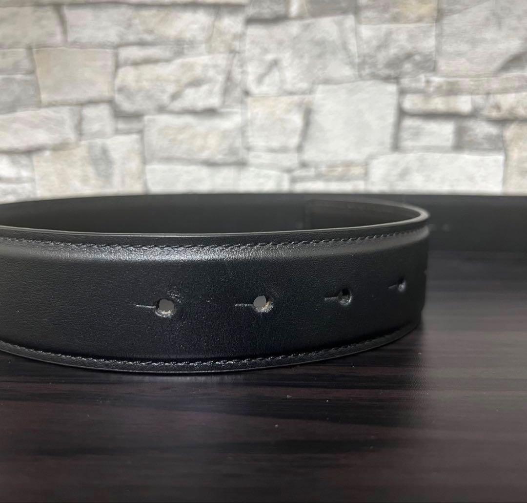 ブラックレザーMMロゴバックルベルト