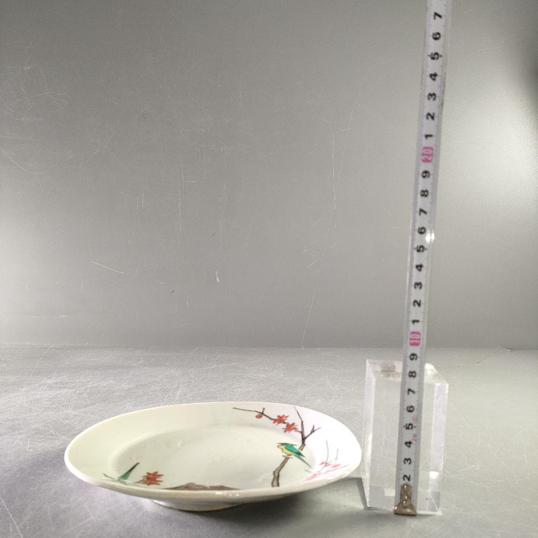 A1210-3/古九谷色絵花鳥文銘々皿5客/共箱/向付/飾皿/菓子皿/懐石道具/